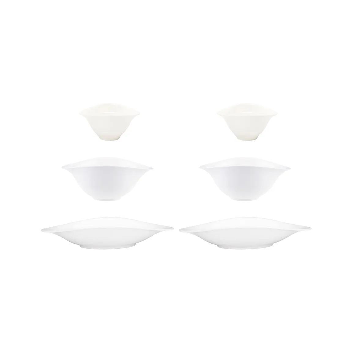 Tigela trio Vapiano, conjunto de 6, branco Villeroy & Boch