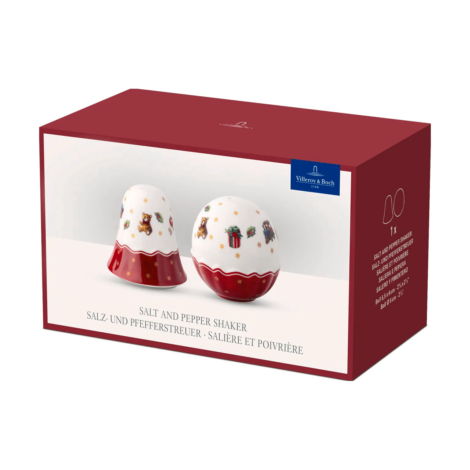 Toy's Delight saleiro e pimenteiro, Branco-vermelho, 2 peças Villeroy & Boch