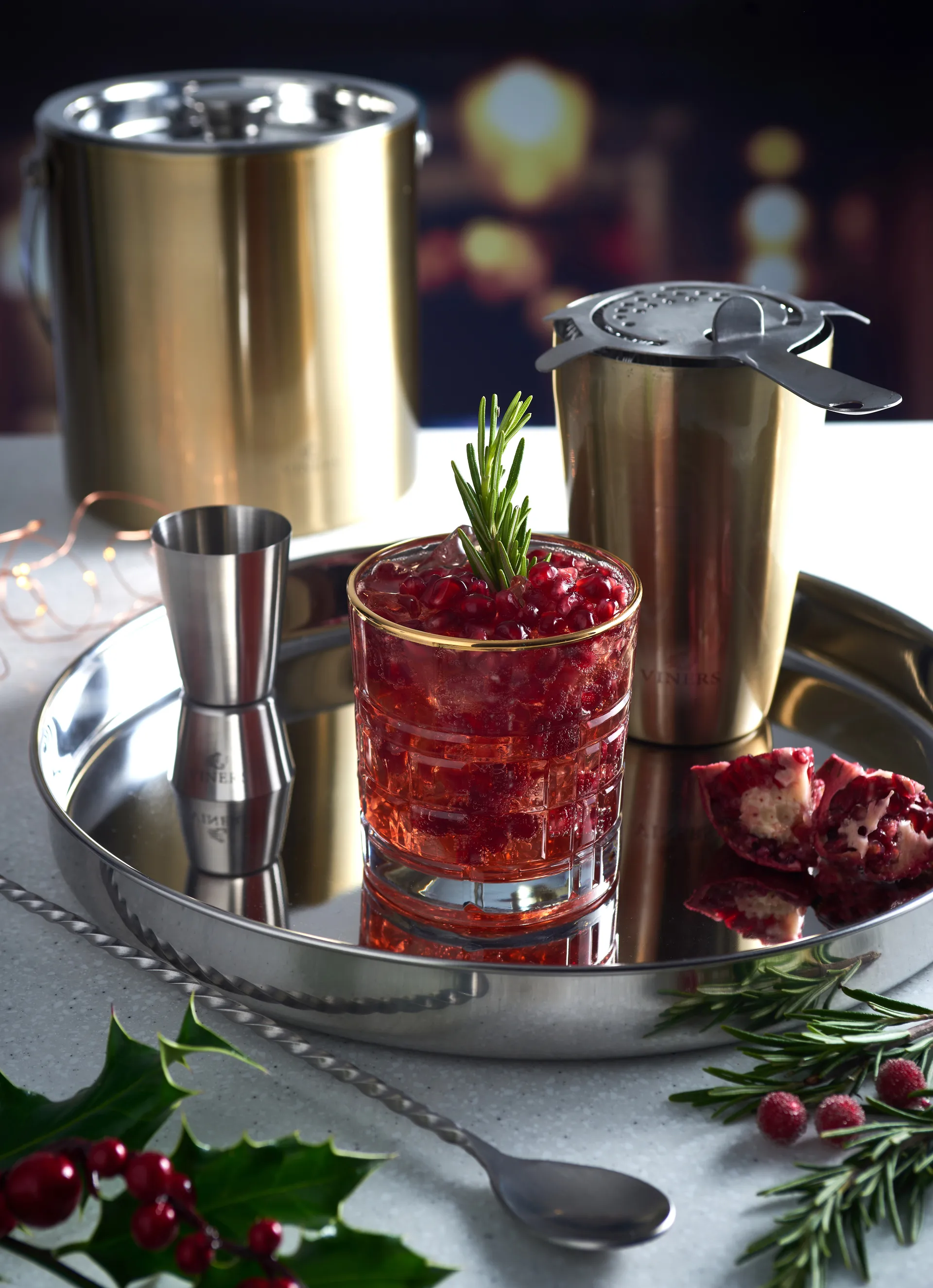 Balde de gelo Viners com tampa 1,5 l, Ouro Viners