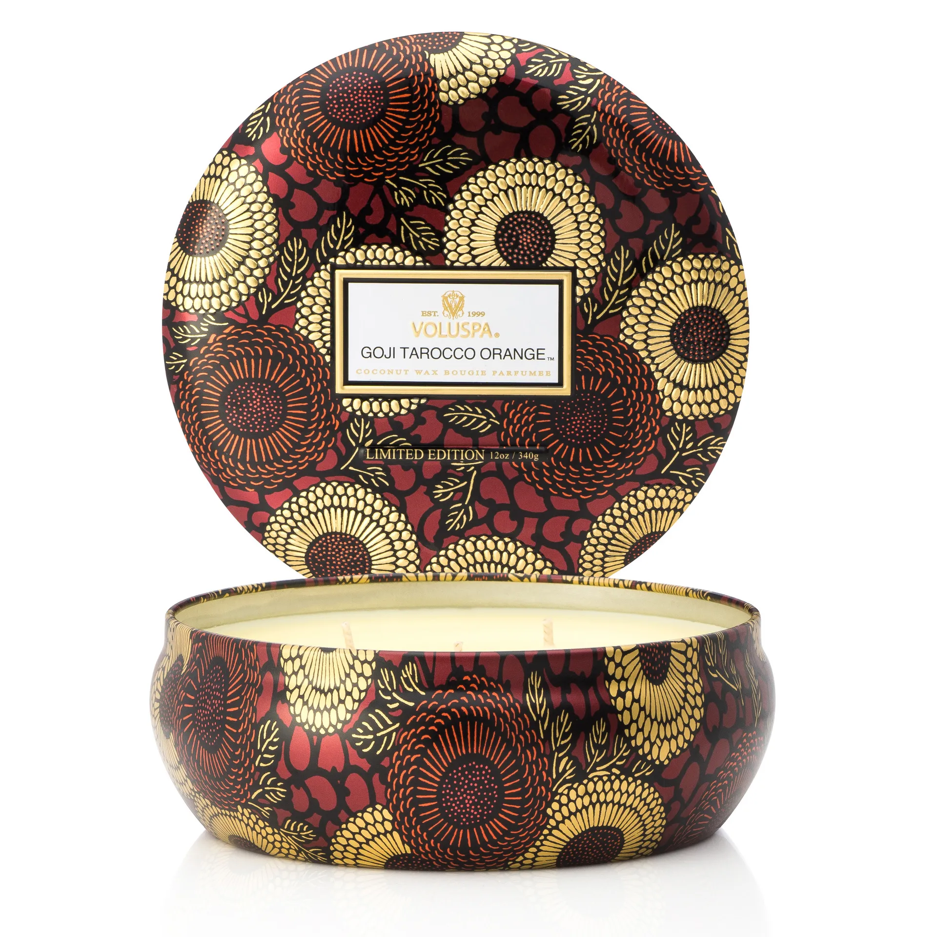 Vela com 3 pavios 60 horas, Goji & Tarocco Orange Voluspa