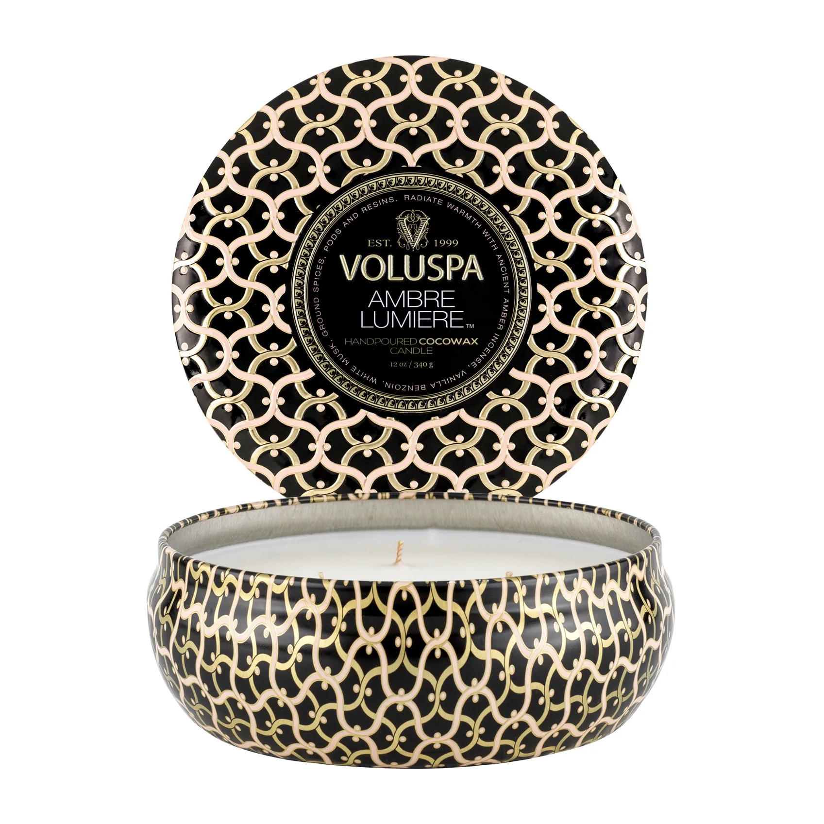Vela perfumada 3 pavios Maison Noir Tin 40 horas, Ambre Lumiere Voluspa