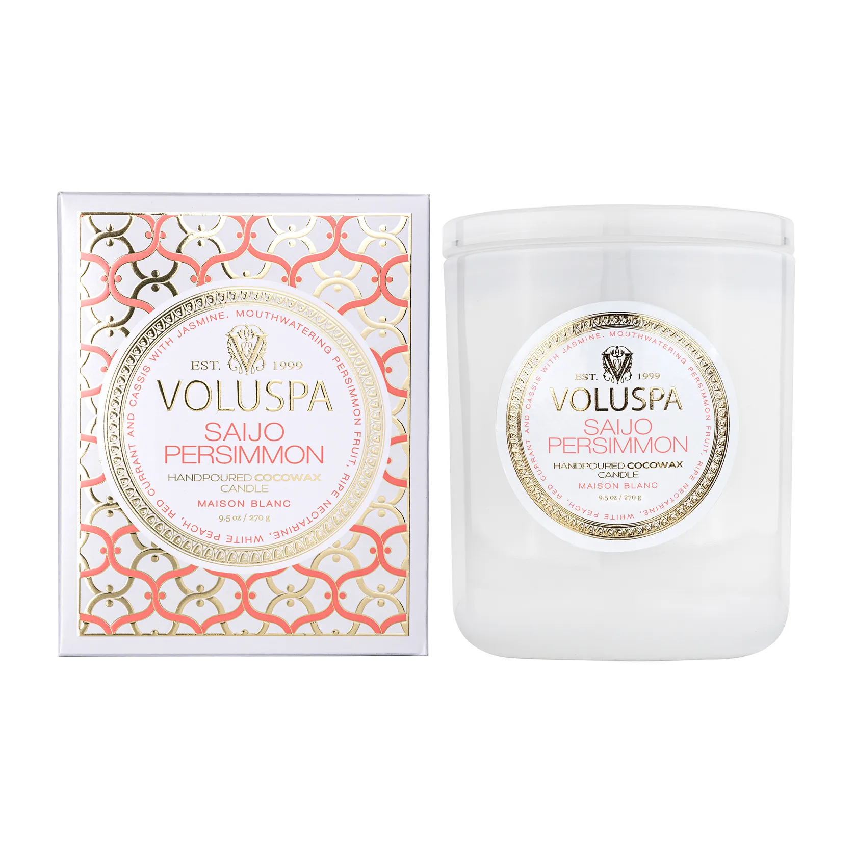 Vela perfumada Classic Maison Blanc 60 horas, Saijo Persimmon Voluspa