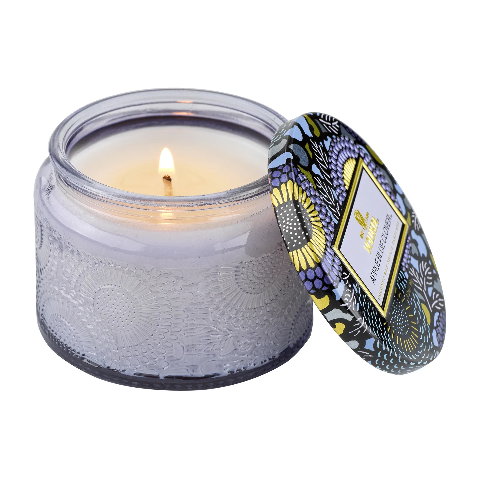Vela perfumada em frasco de vidro 25 hours, Apple Blue Clover Voluspa