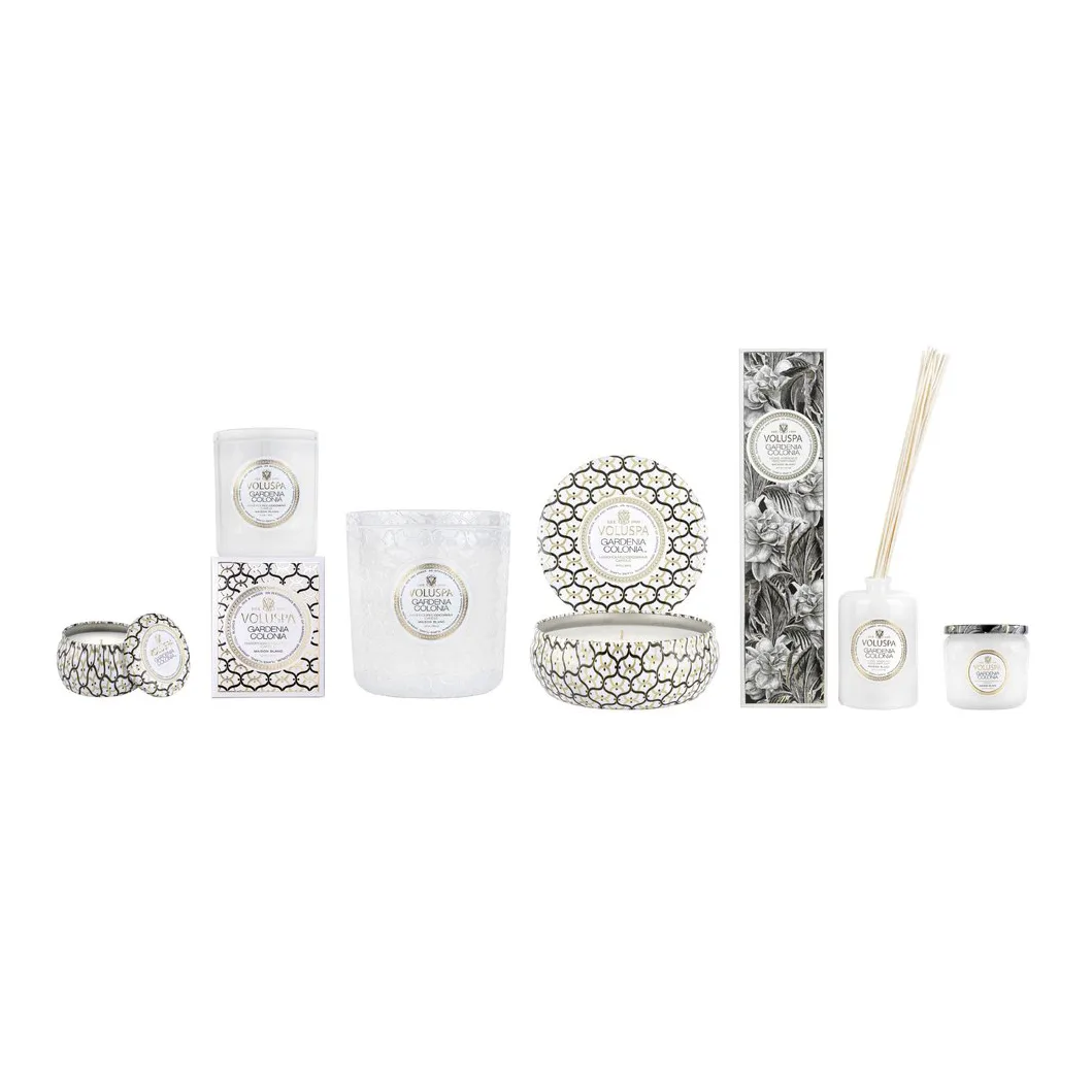 Vela perfumada Maison Blanc Mini Tin 25 horas, Gardenia Colonia Voluspa