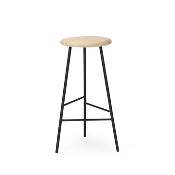 Banco Bar Pebble - Verniz cinza, A.75, estrutura preta  - Warm Nordic