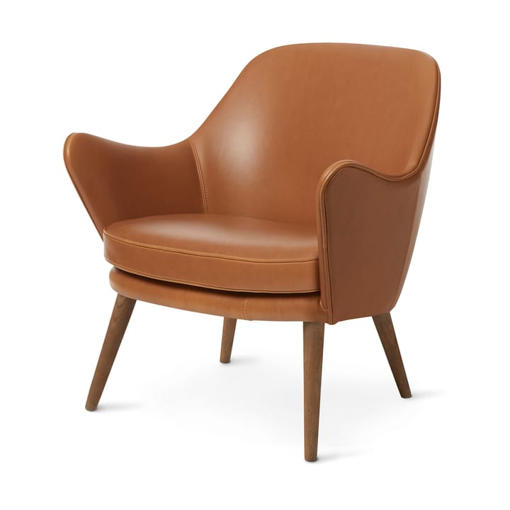 Cadeira lounge Dwell  - Silk 250 camel-pernas em carvalho fumado - Warm Nordic