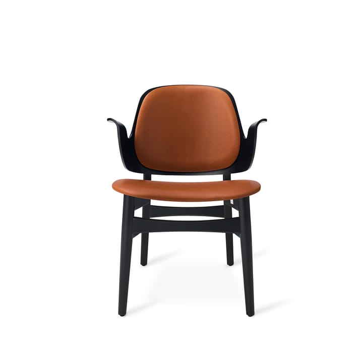 Cadeira lounge Gesture - Sevilla 4001 Couro Preto, Preto lacado estrutura madeira - Warm Nordic