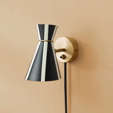Candeeiro de parede Bloom Artisan  - preto noir/ branco quente, riscado - Warm Nordic