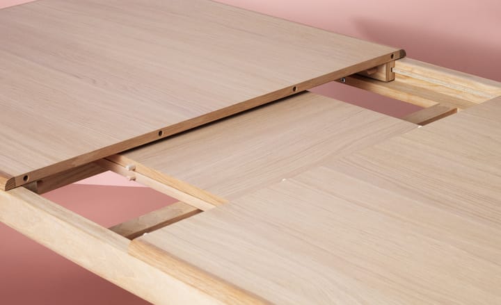 Evermore mesa de jantar com 2 extensões de 45 cm cada, Carvalho natural, 160 cm Warm Nordic