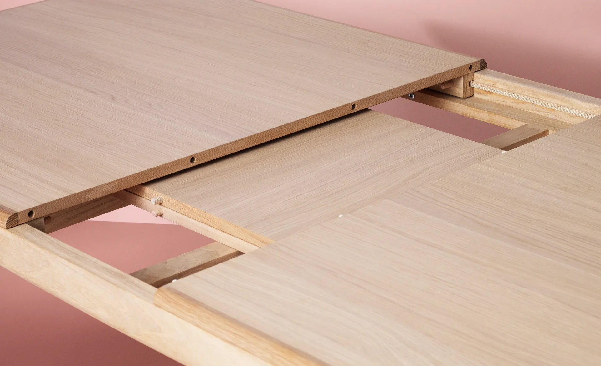 Evermore mesa de jantar com 2 extensões de 45 cm cada, Carvalho natural, 190 cm Warm Nordic