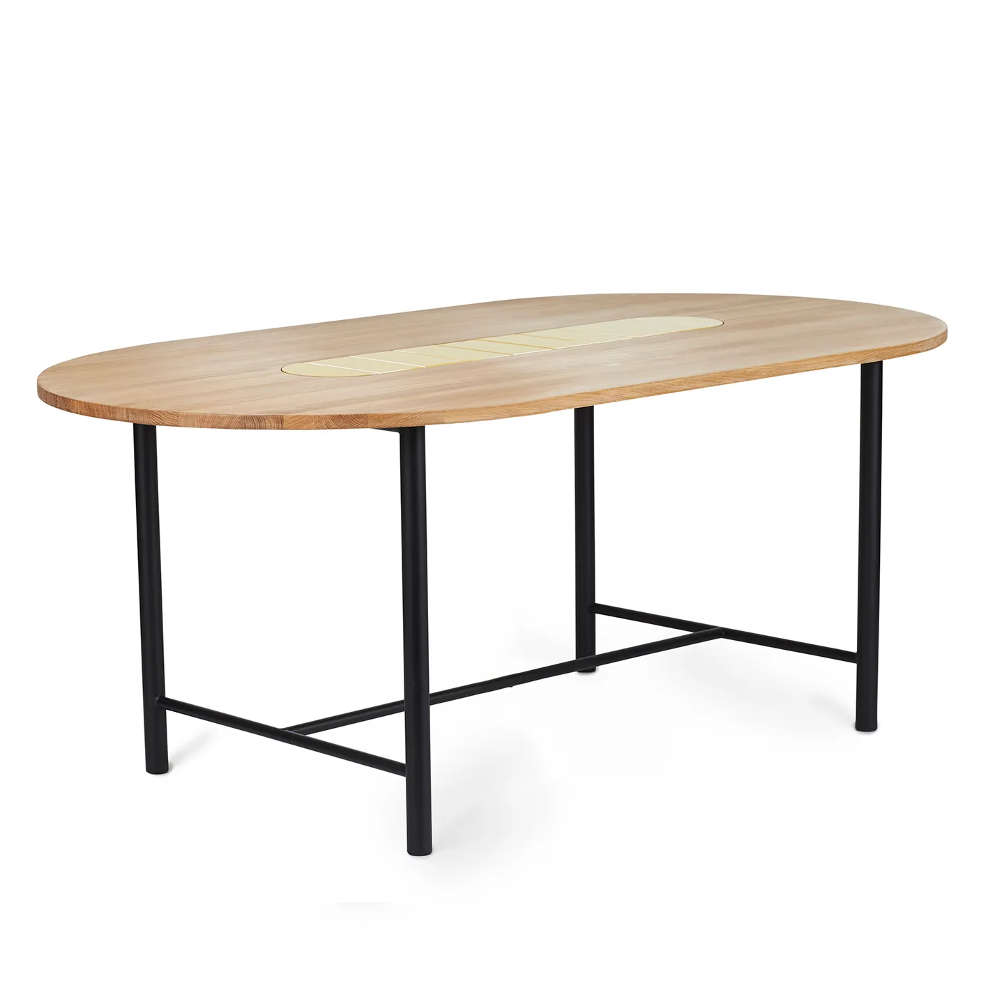 Mesa 180 cm Be My Guest, verniz branco-carvalho-amarelo Warm Nordic