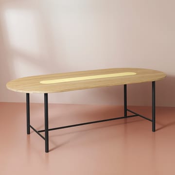 Mesa 220 cm Be My Guest - verniz branco-carvalho-amarelo - Warm Nordic