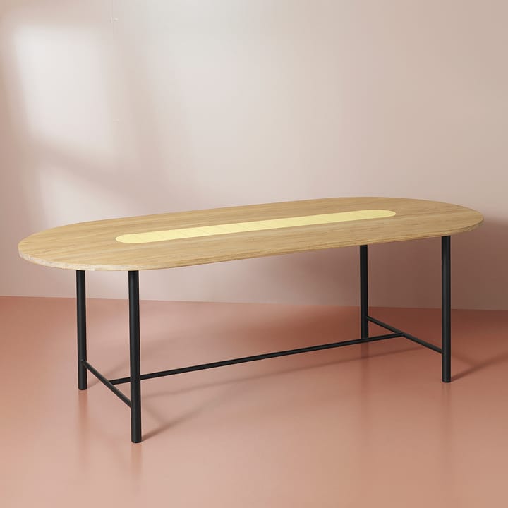 Mesa 220 cm Be My Guest, verniz branco-carvalho-amarelo Warm Nordic