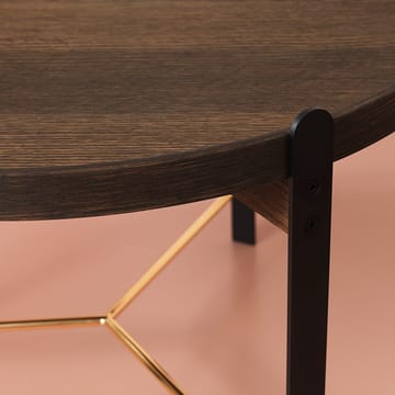 Mesa de centro Compose Ø70 cm com moldura cromada - Carvalho fumado - Warm Nordic