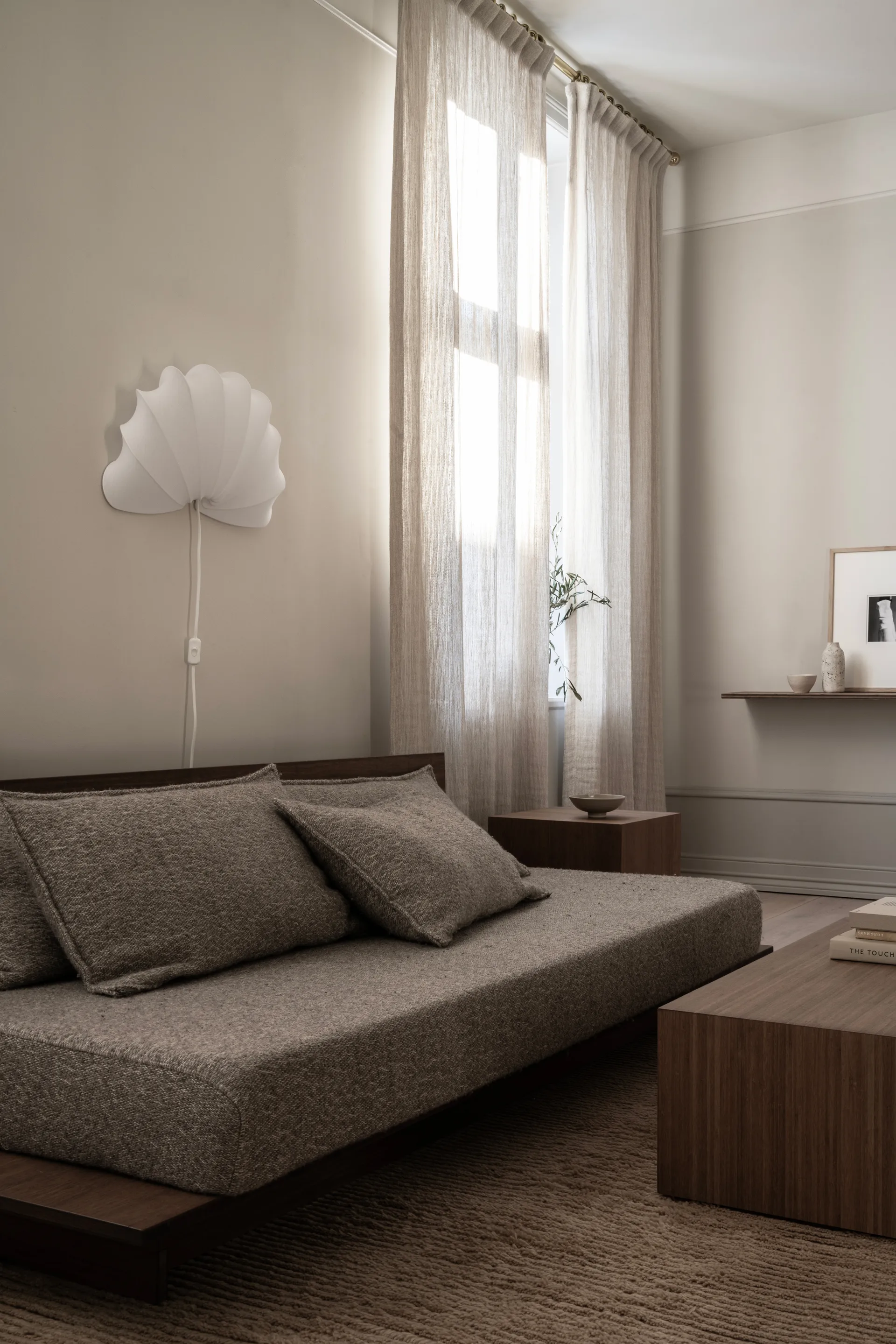 Anna candeeiro de parede L 54 cm, Algodão branco Watt & Veke