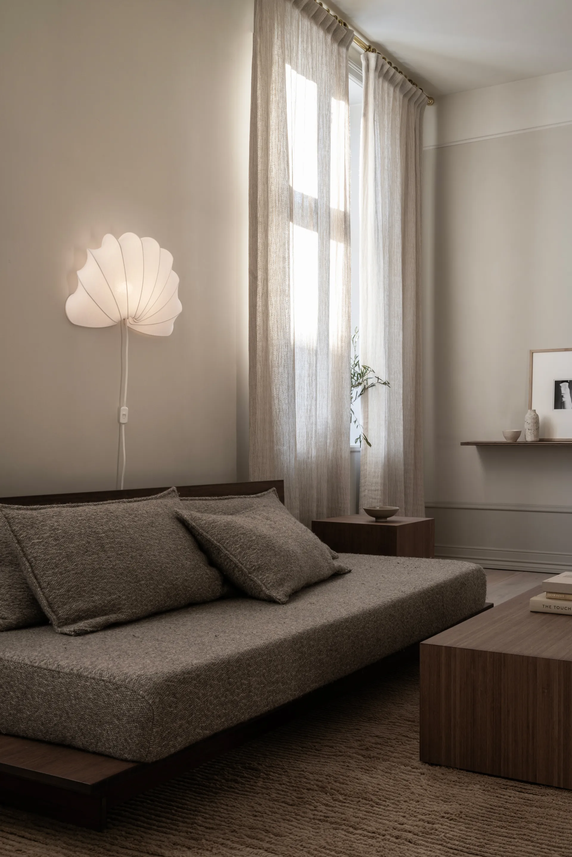 Anna candeeiro de parede L 54 cm, Algodão branco Watt & Veke