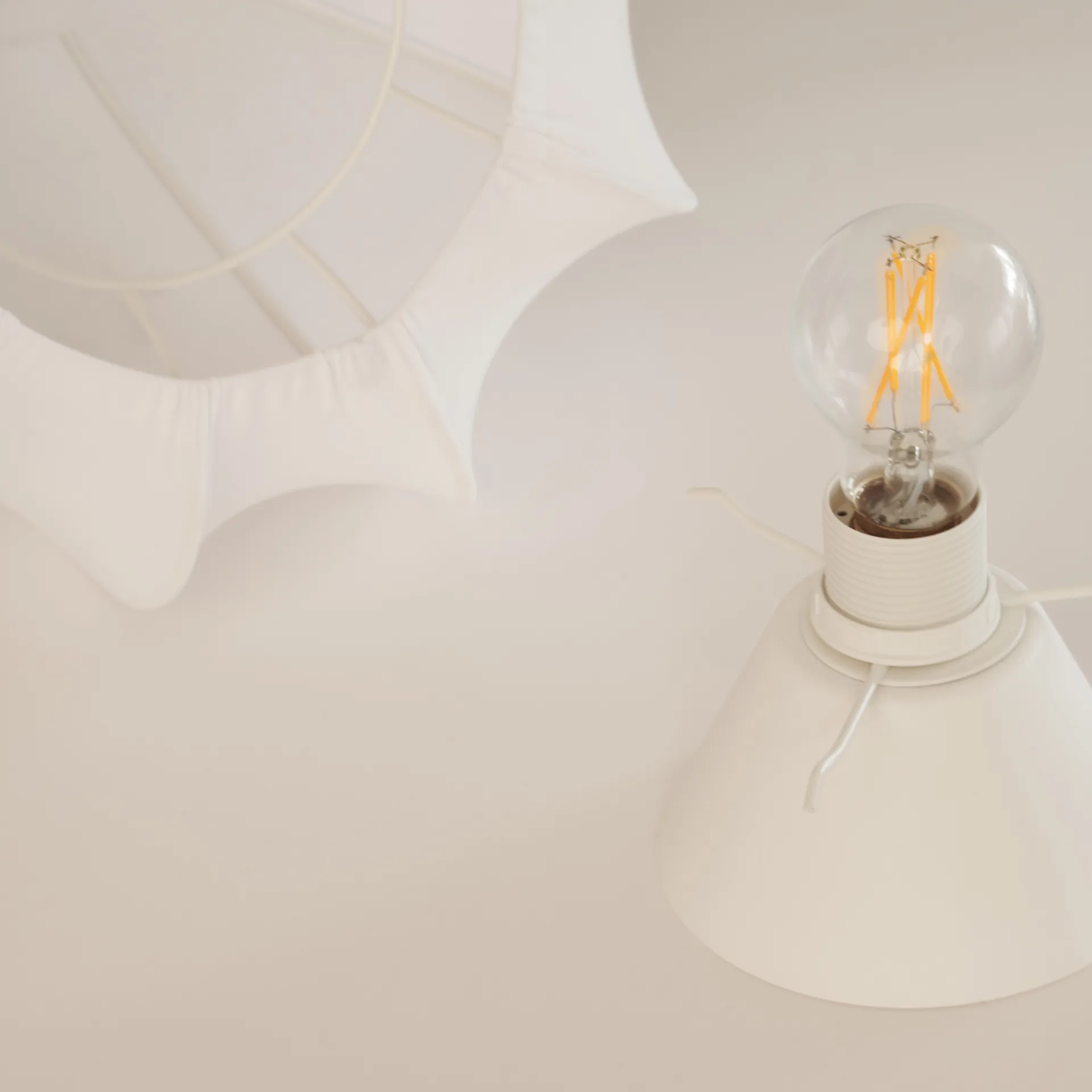 Anna plafon mini Ø30 cm, Algodão branco Watt & Veke