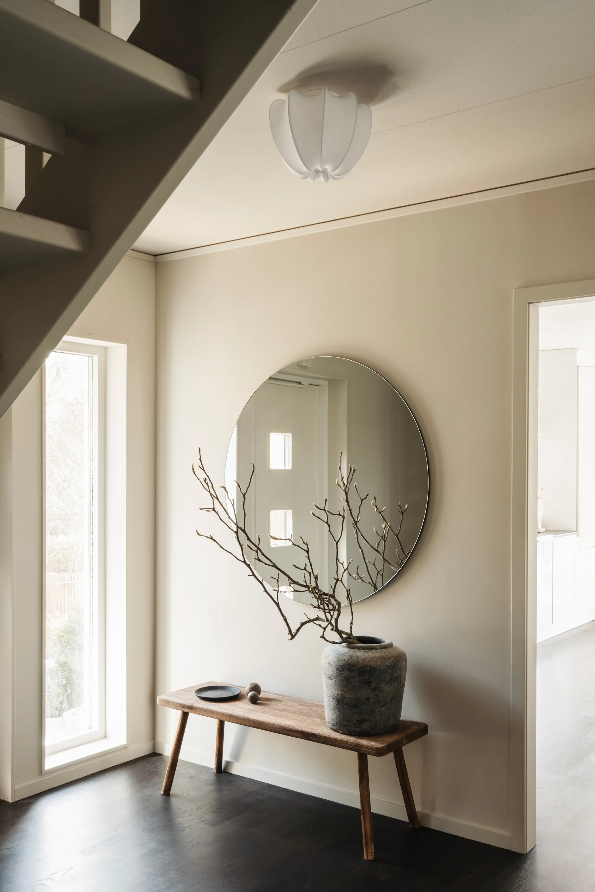 Anna plafon mini Ø30 cm, Algodão branco Watt & Veke