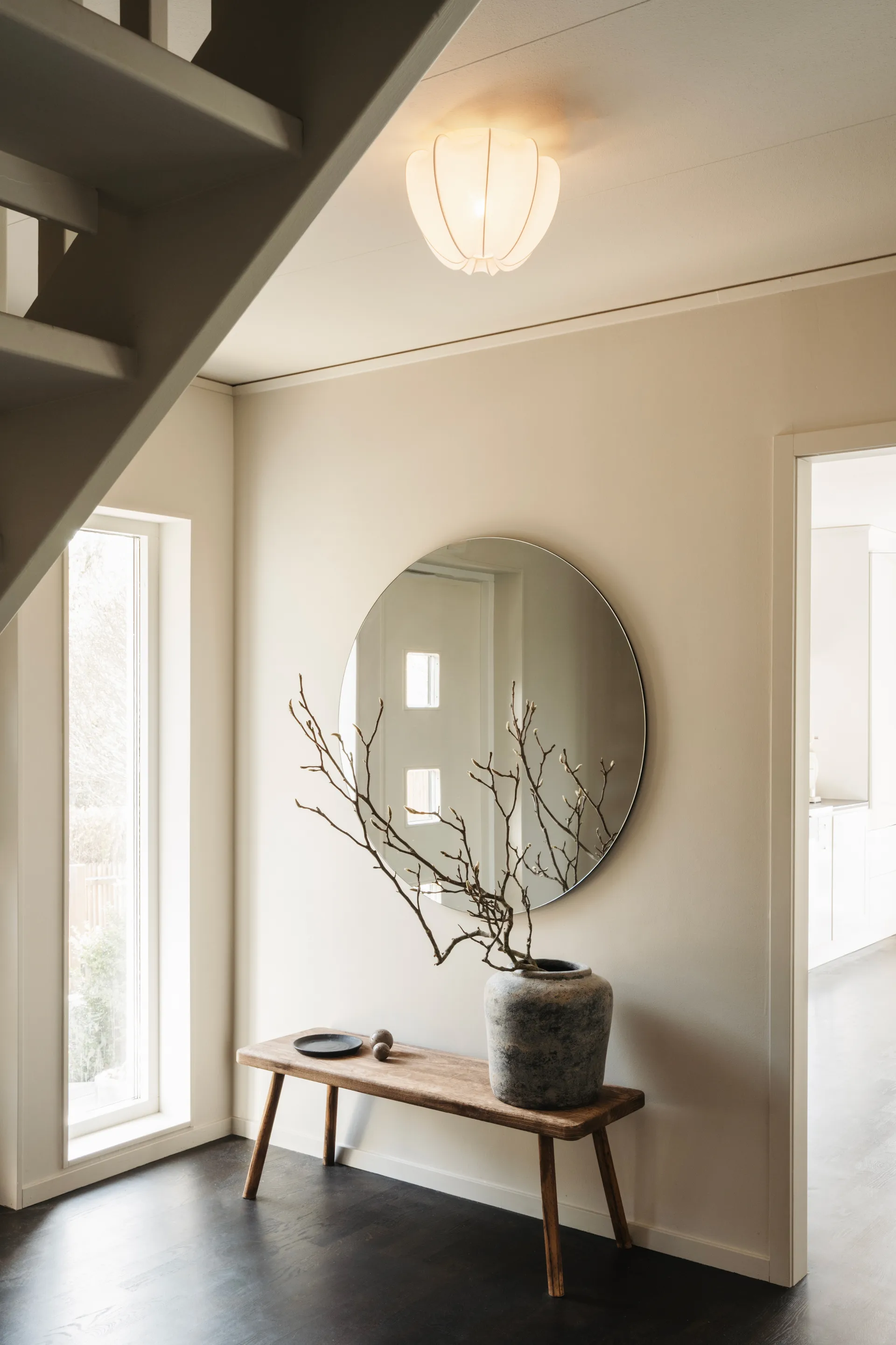 Anna plafon mini Ø30 cm, Algodão branco Watt & Veke