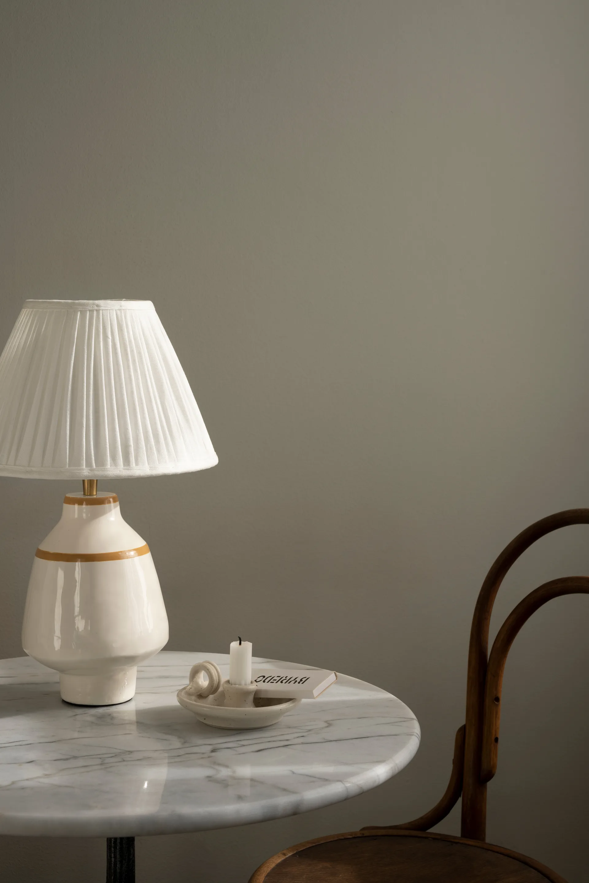 Base de candeeiro Becky Ø15x30 cm, White-mustard Watt & Veke