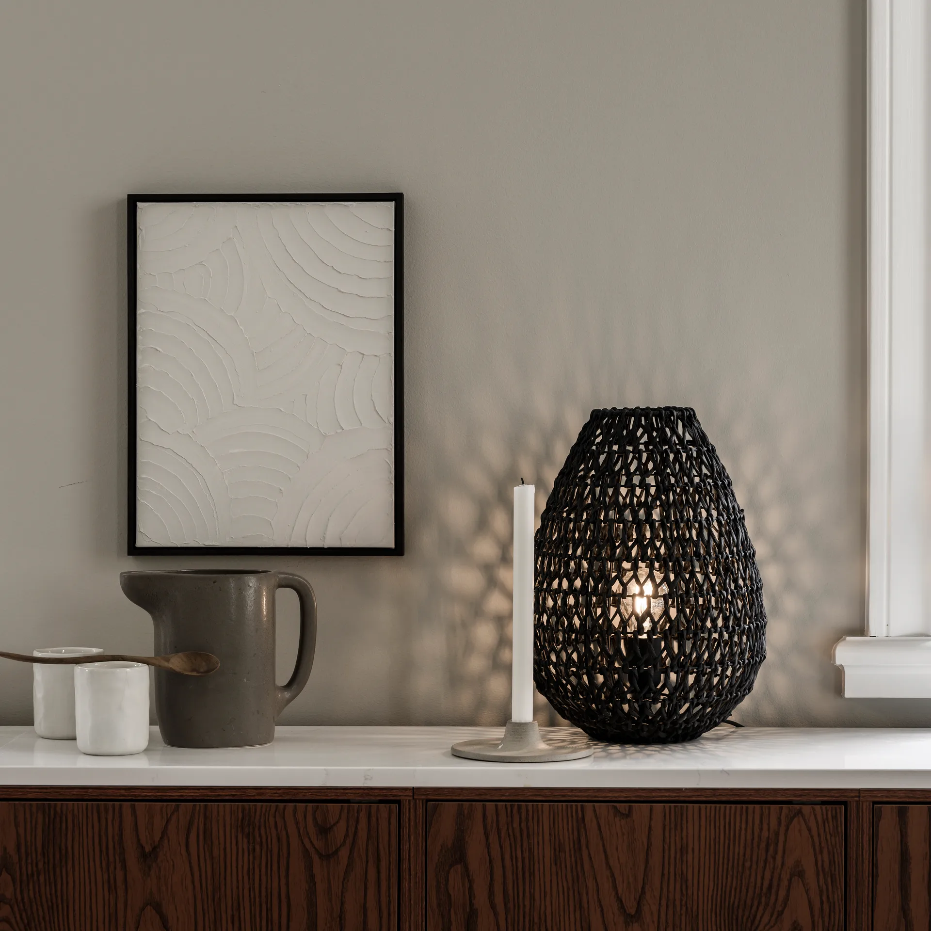 Candeeiro de mesa Buster Ø27 cm, preto Watt & Veke