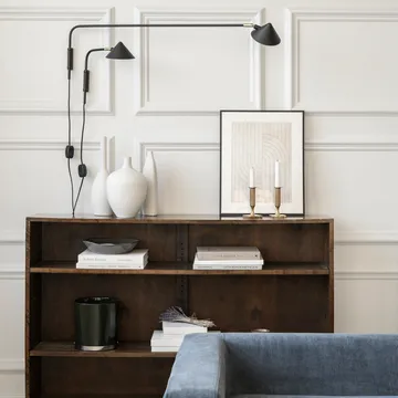 Candeeiro de parede com cabo curto Kelly - Preto-dourado - Watt & Veke