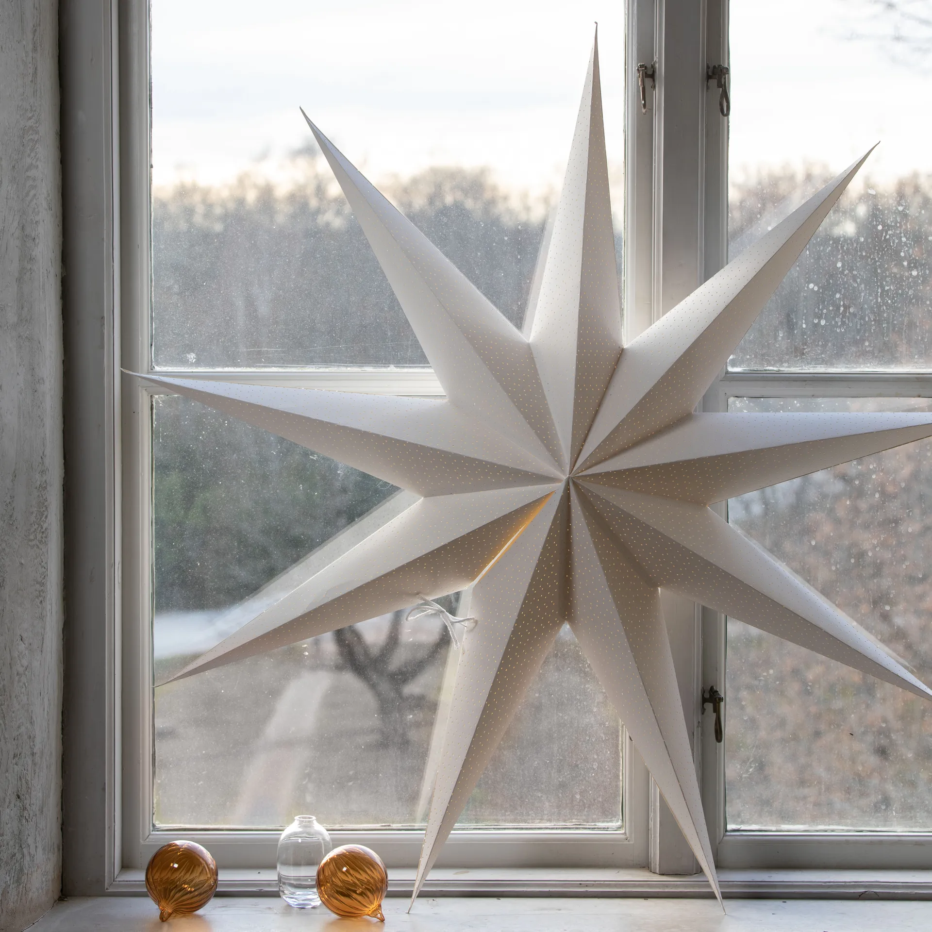 Estrela de Natal Branco Aino slim, 100 cm Watt & Veke
