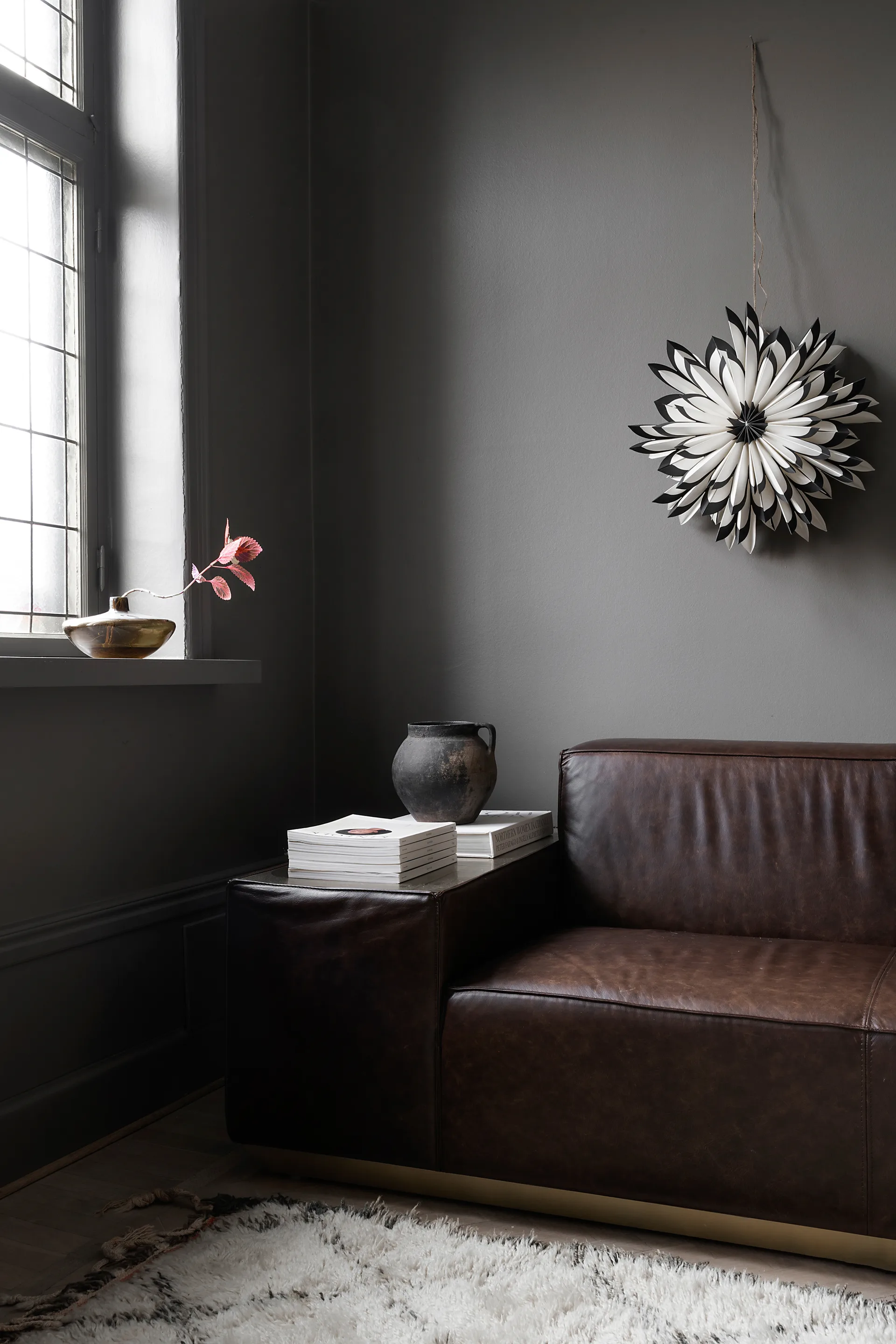 Estrela do advento Freja Ø50 cm, Preto-branco Watt & Veke