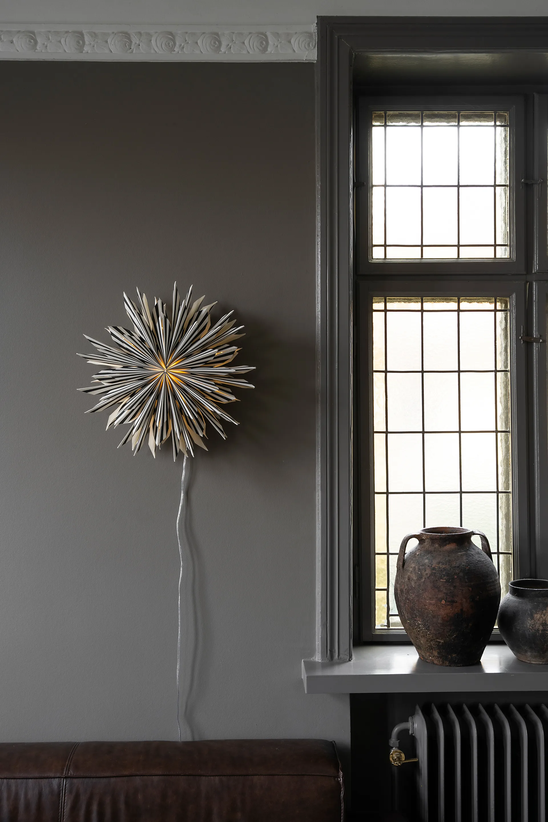 Estrela do advento Leah Ø50 cm, Preto-branco Watt & Veke