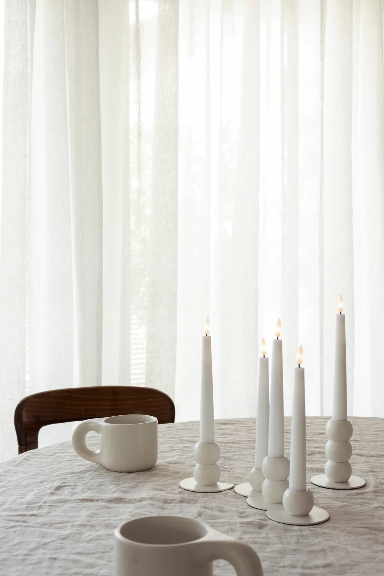 Lykke castiçais incl. 5 peças LED-claro, Branco Watt & Veke