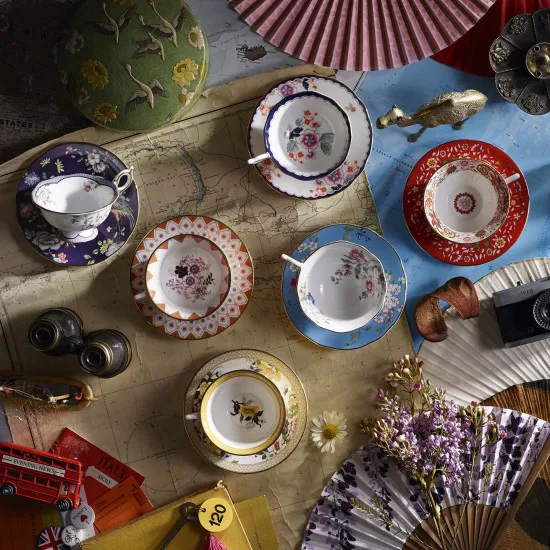 Chávena de chá e pires Wonderlust, crimson jewel Wedgwood