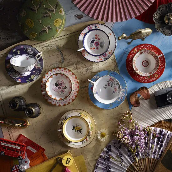 Chávena de chá e pires Wonderlust, diamante peónia Wedgwood