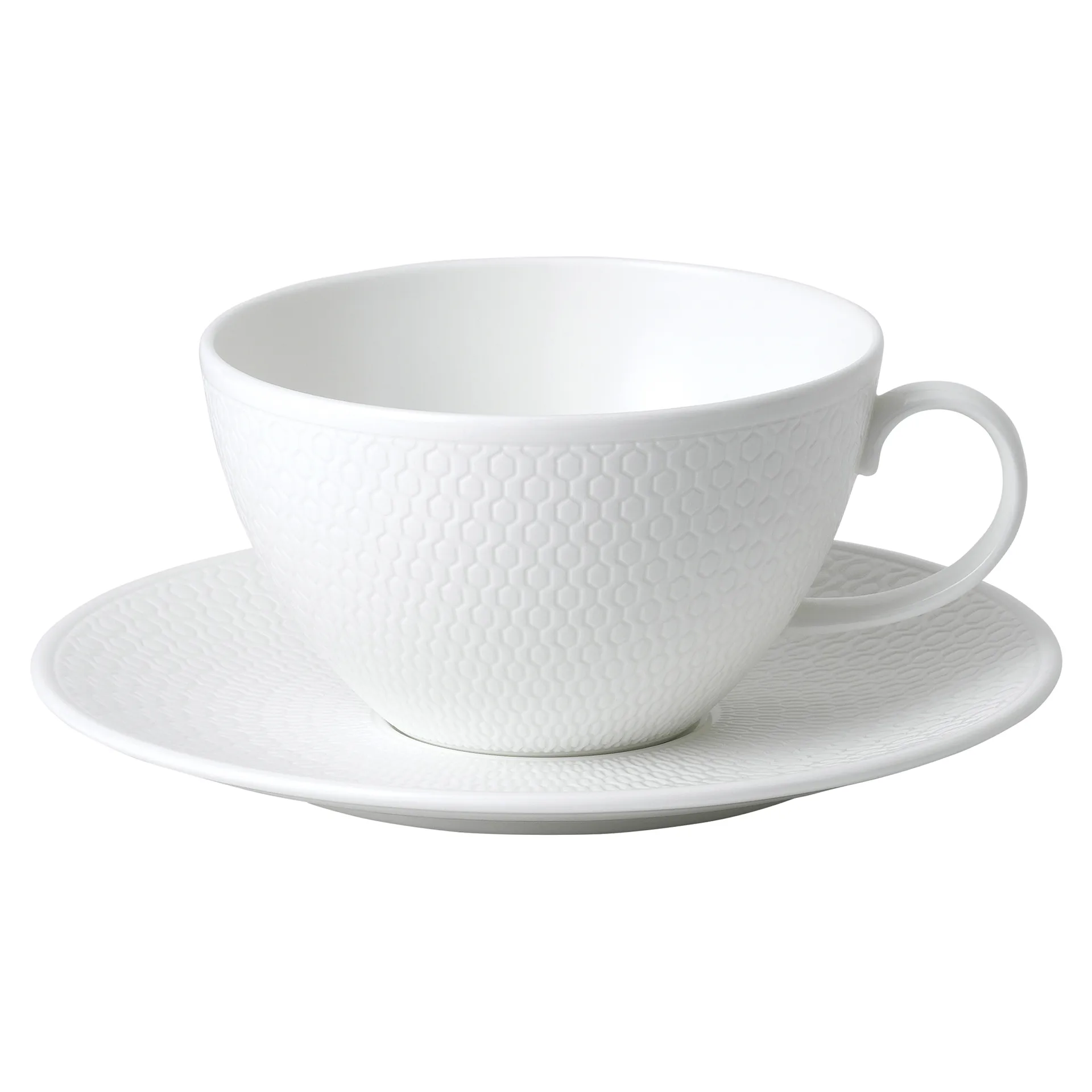 Chávena de chá Gio com pires , branco Wedgwood