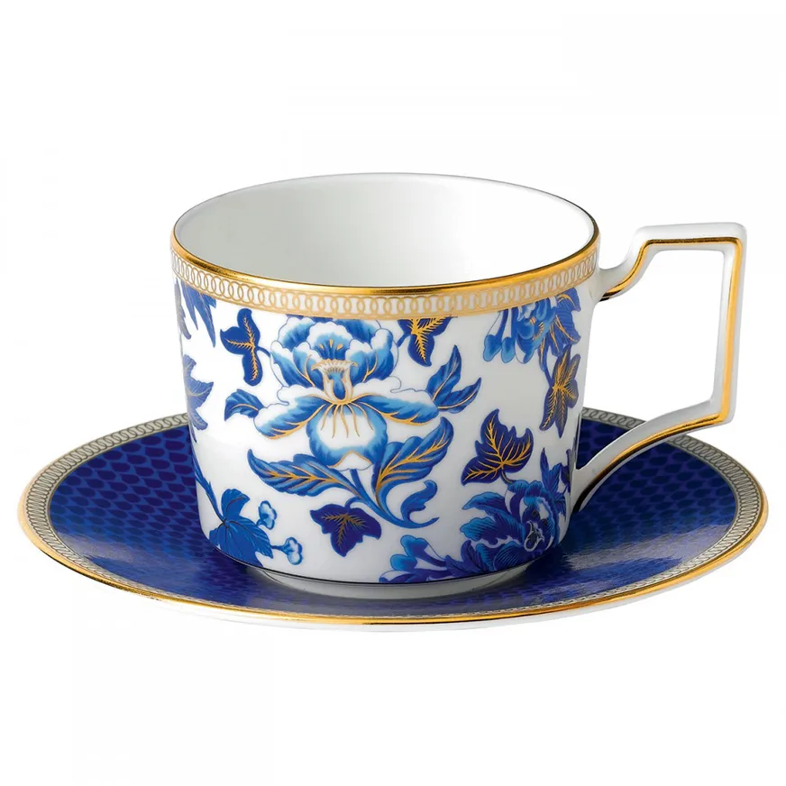 Chávena de chá Hibiscus com pires , floral Wedgwood