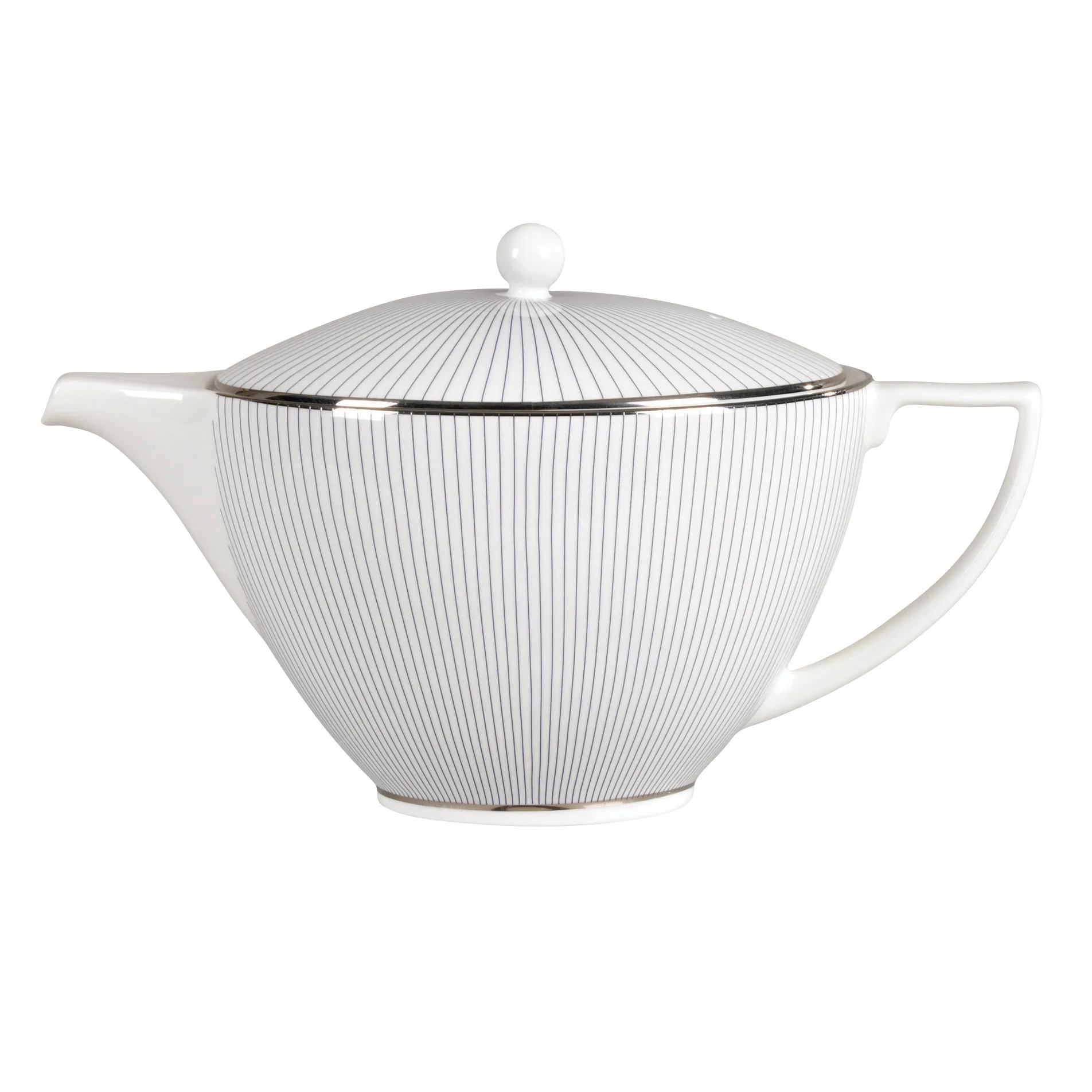 Pin Stripe bule de chá 1,2 litros, branco Wedgwood
