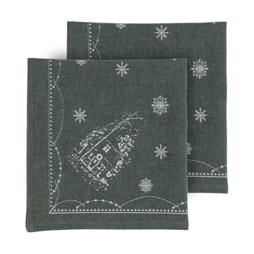 Julemorgen guardanapo de tecido 45x45 cm 2 unidades - Branco-verde - Wik & Walsøe