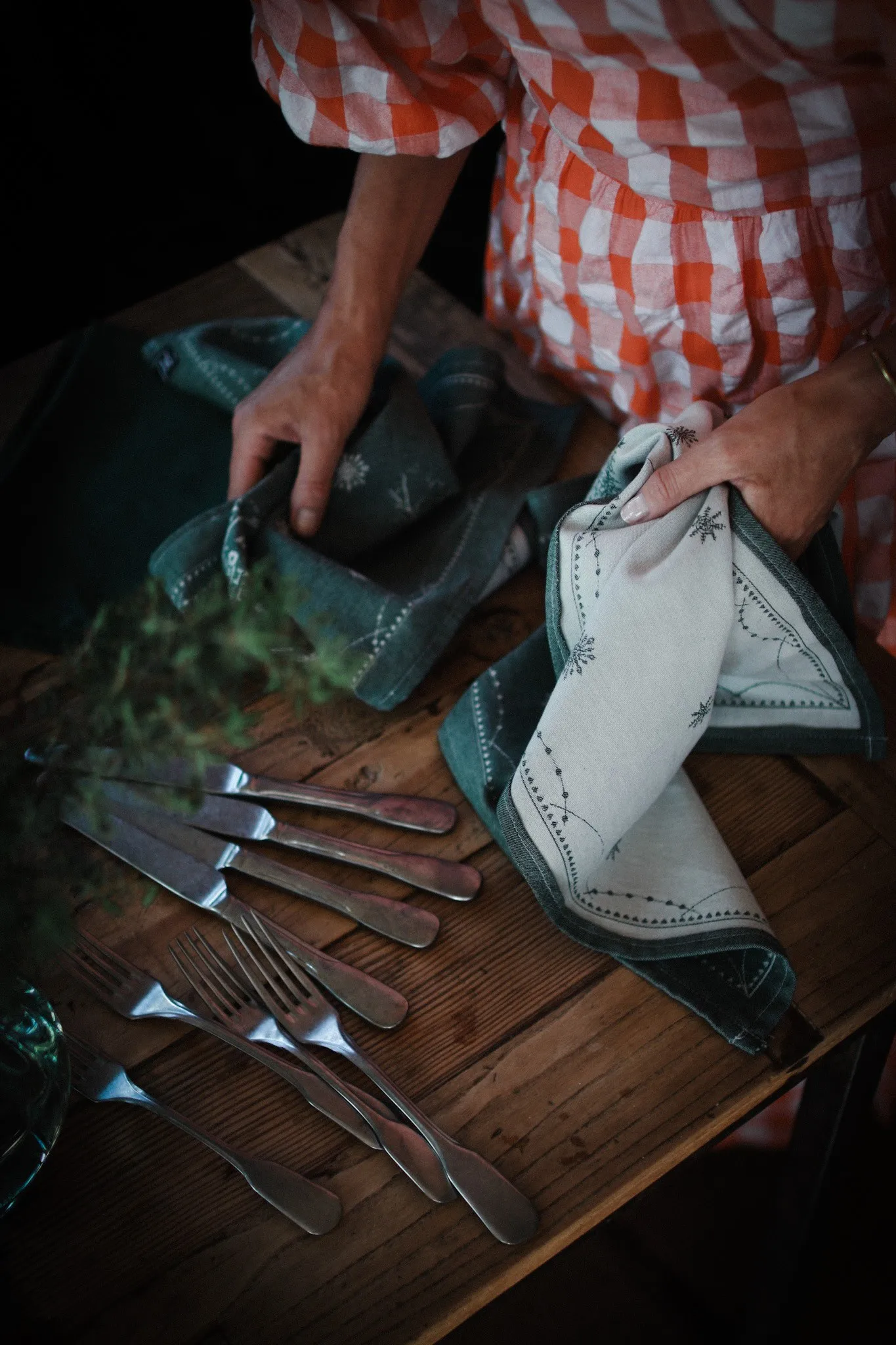 Julemorgen pano de cozinha 50x70 cm, Branco-verde Wik & Walsøe