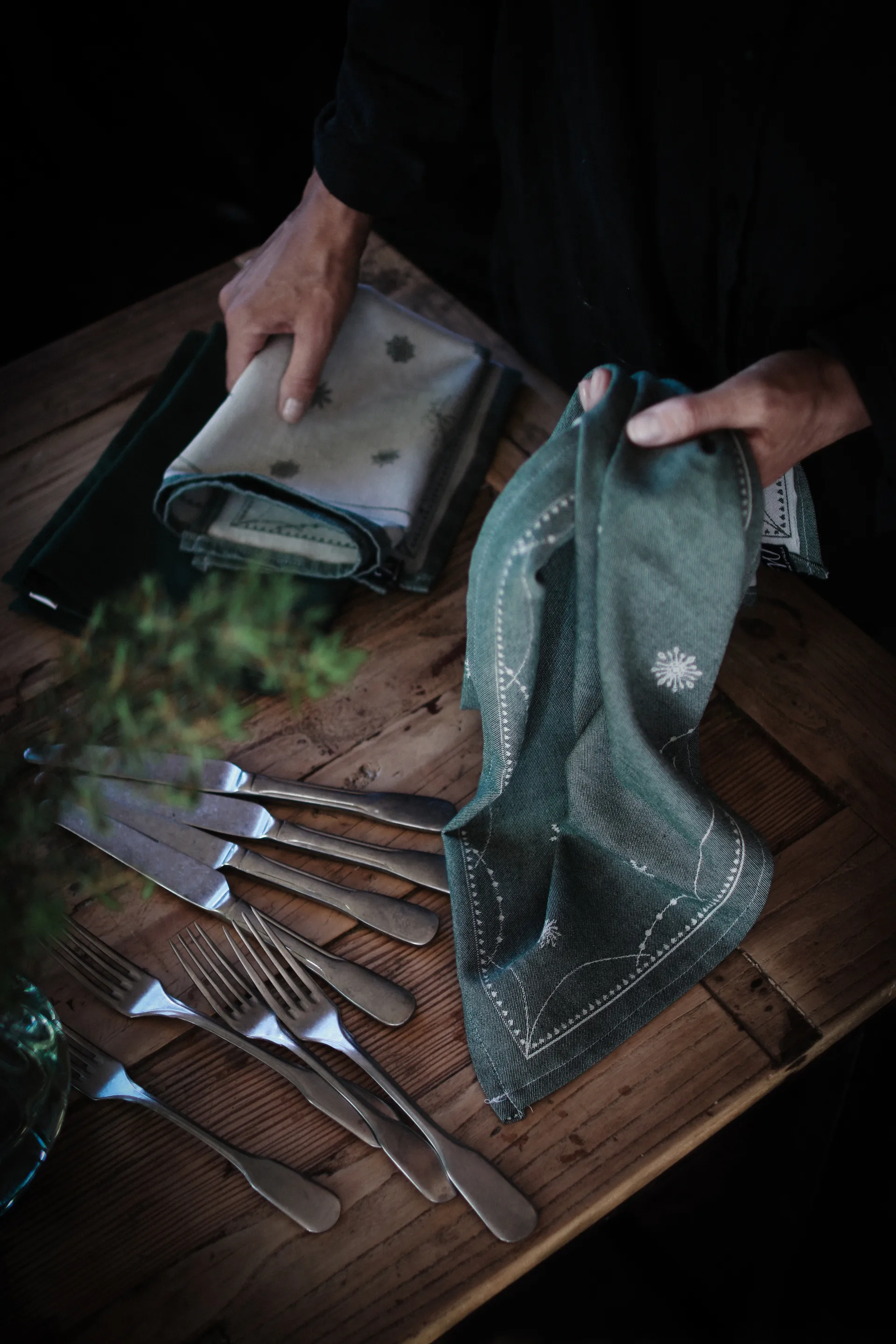 Julemorgen pano de cozinha 50x70 cm, Branco-verde Wik & Walsøe