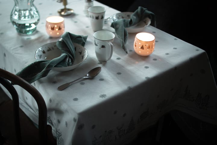Julemorgen toalha de mesa , Branco-verde, 140x300 cm Wik & Walsøe