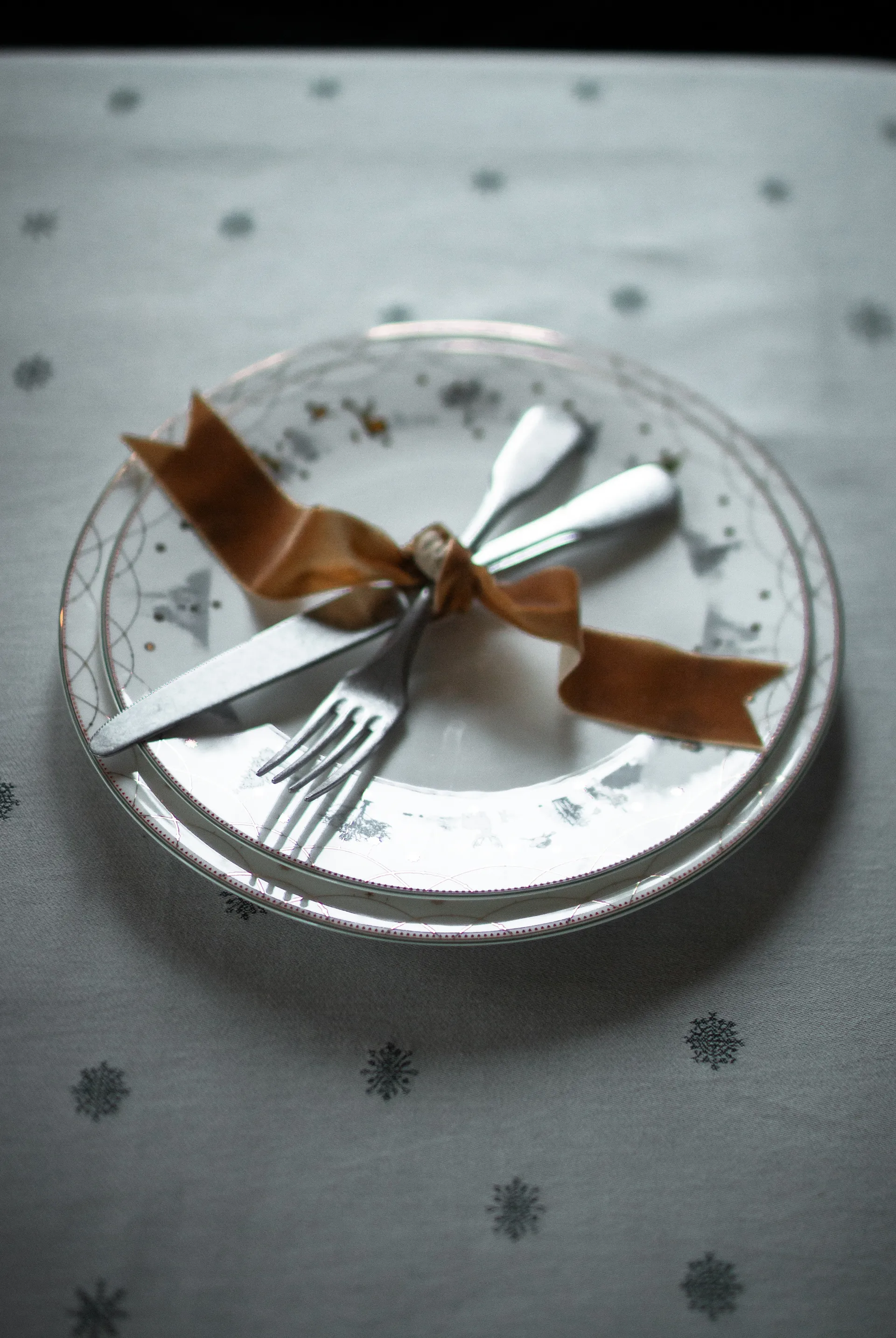 Julemorgen toalha de mesa, Branco-verde, 140x340 cm Wik & Walsøe