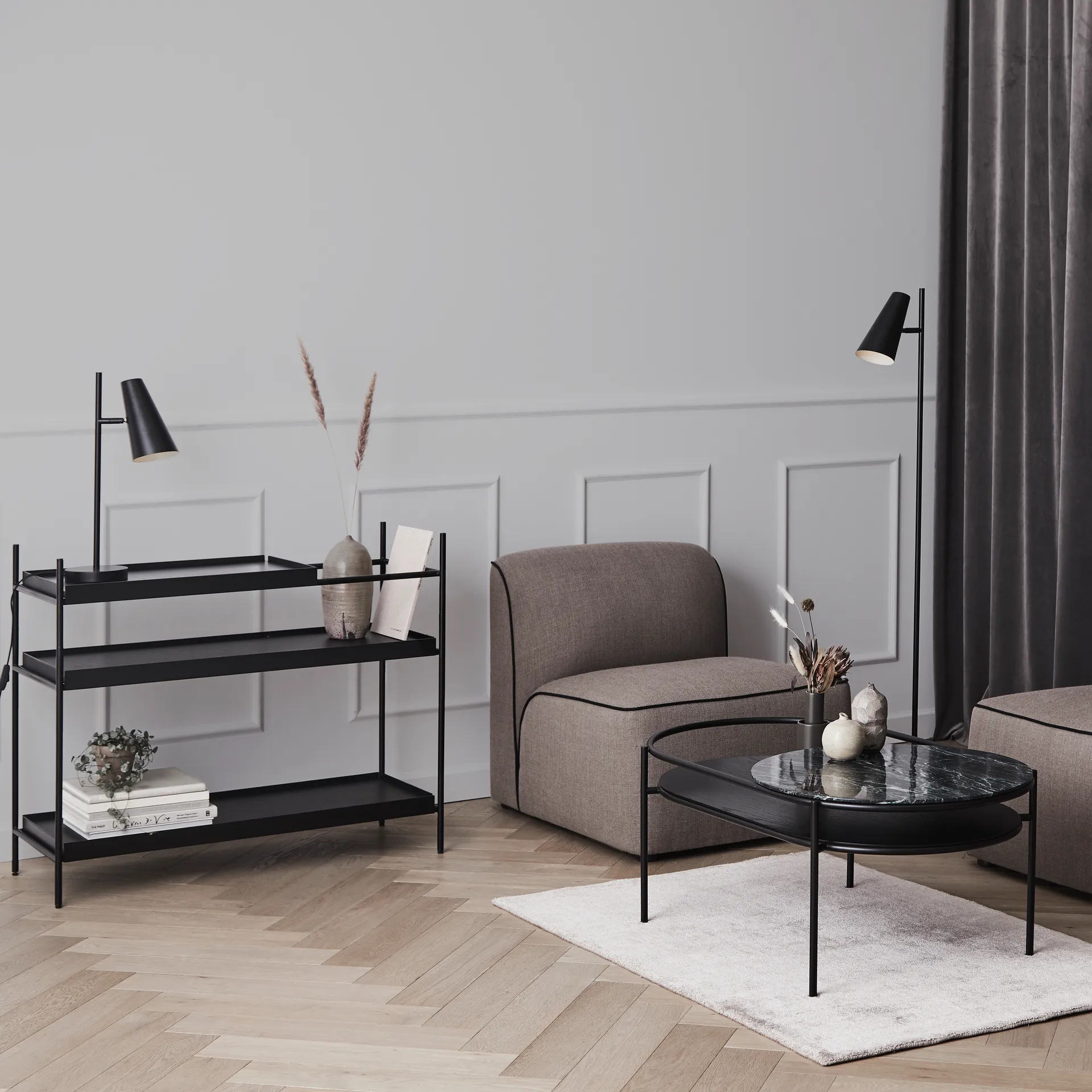 Candeeiro de mesa Cono, Preto Woud