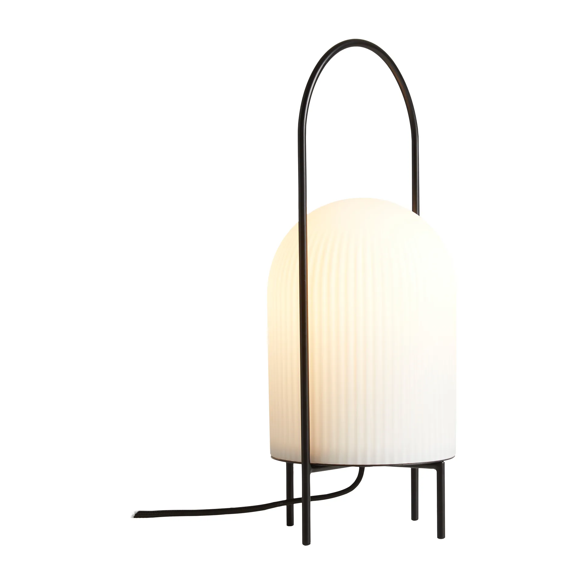 Candeeiro de mesa Ghost, Preto-vidro opala branco Woud