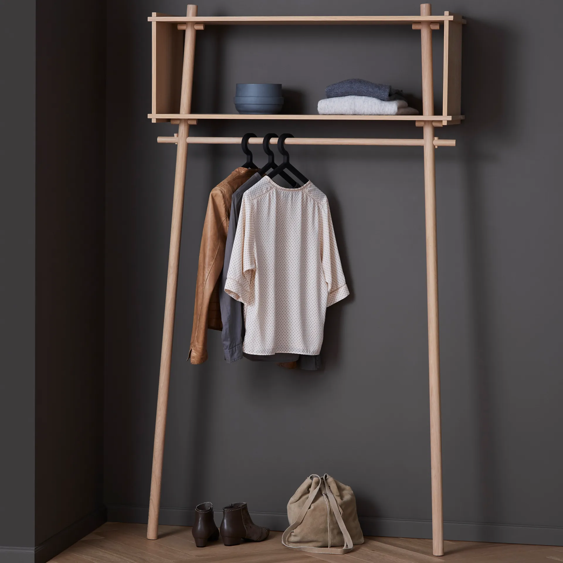 Illusion cabide  3 unidades, preto Woud