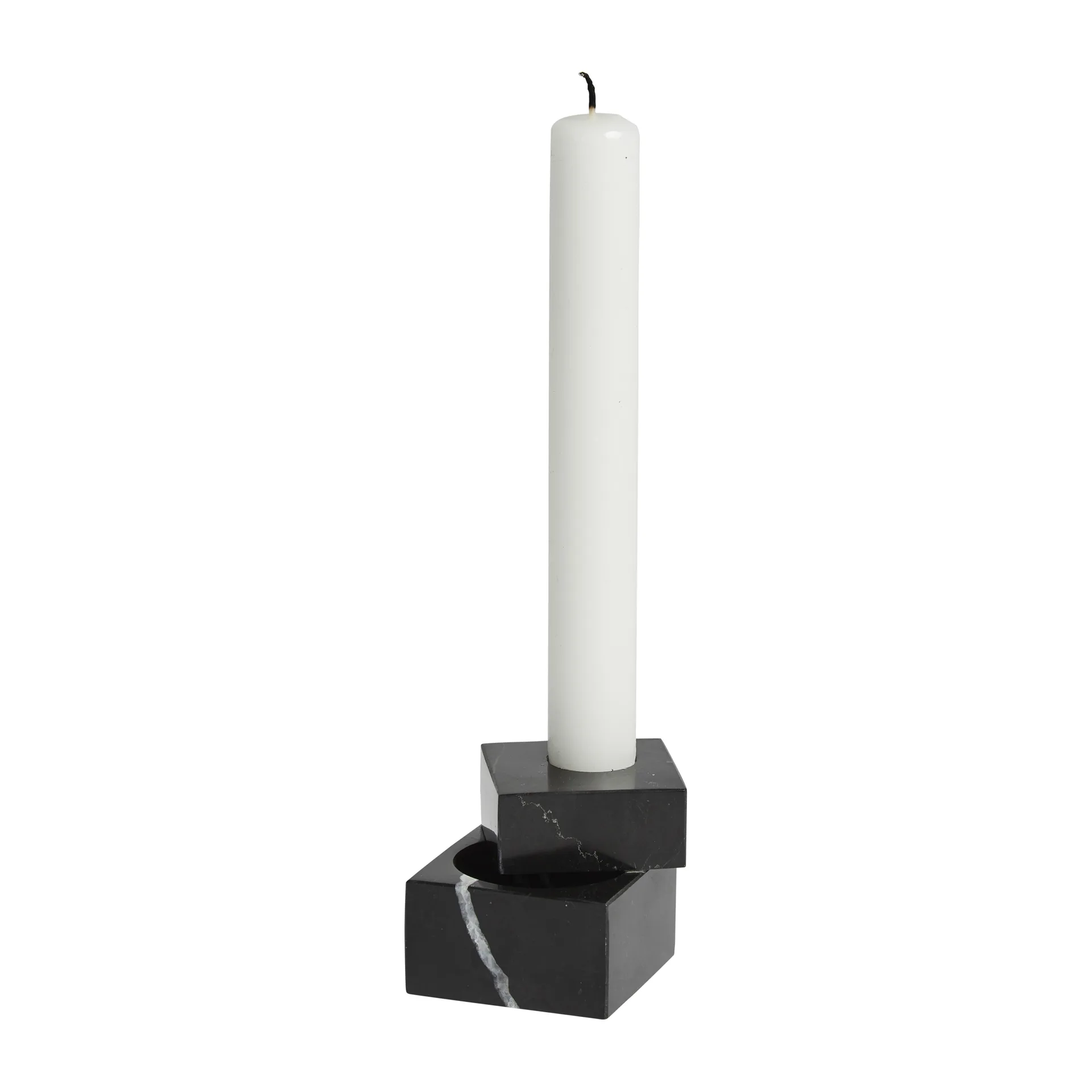 Jeu de dés 1 porta-velas mármore, Preto Woud