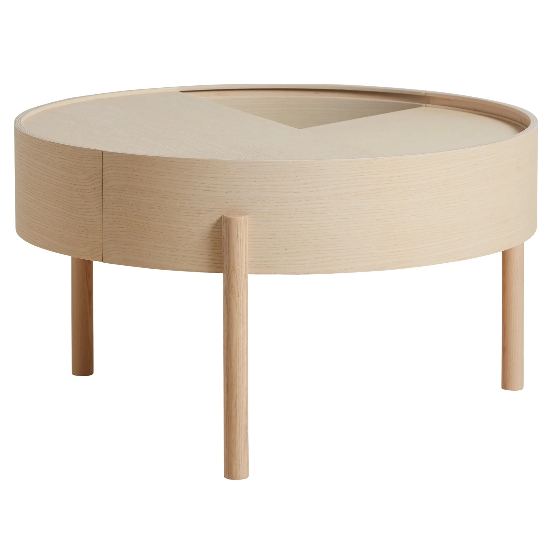 Mesa de centro ArcØ66 cm, Freixo pigmentado branco Woud