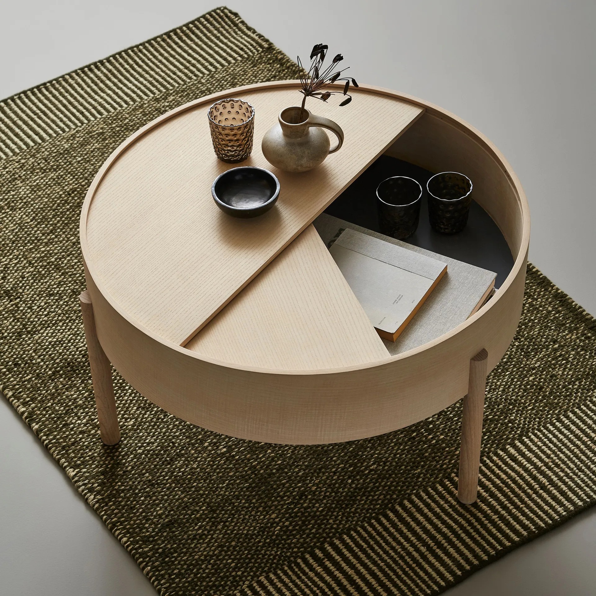 Mesa de centro ArcØ66 cm, Freixo pigmentado branco Woud