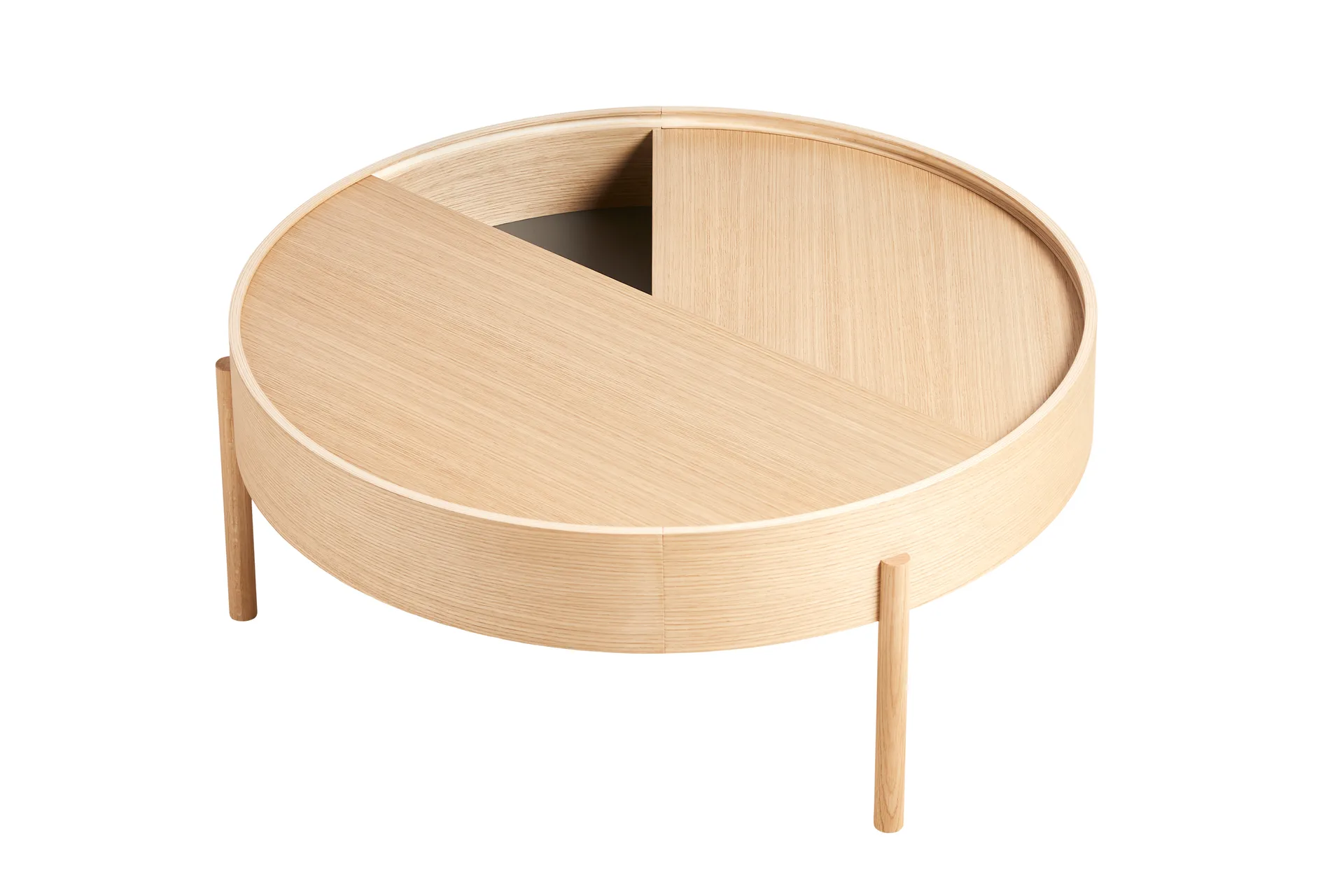 Mesa de centro ArcØ89 cm , Carvalho pigmentado branco Woud