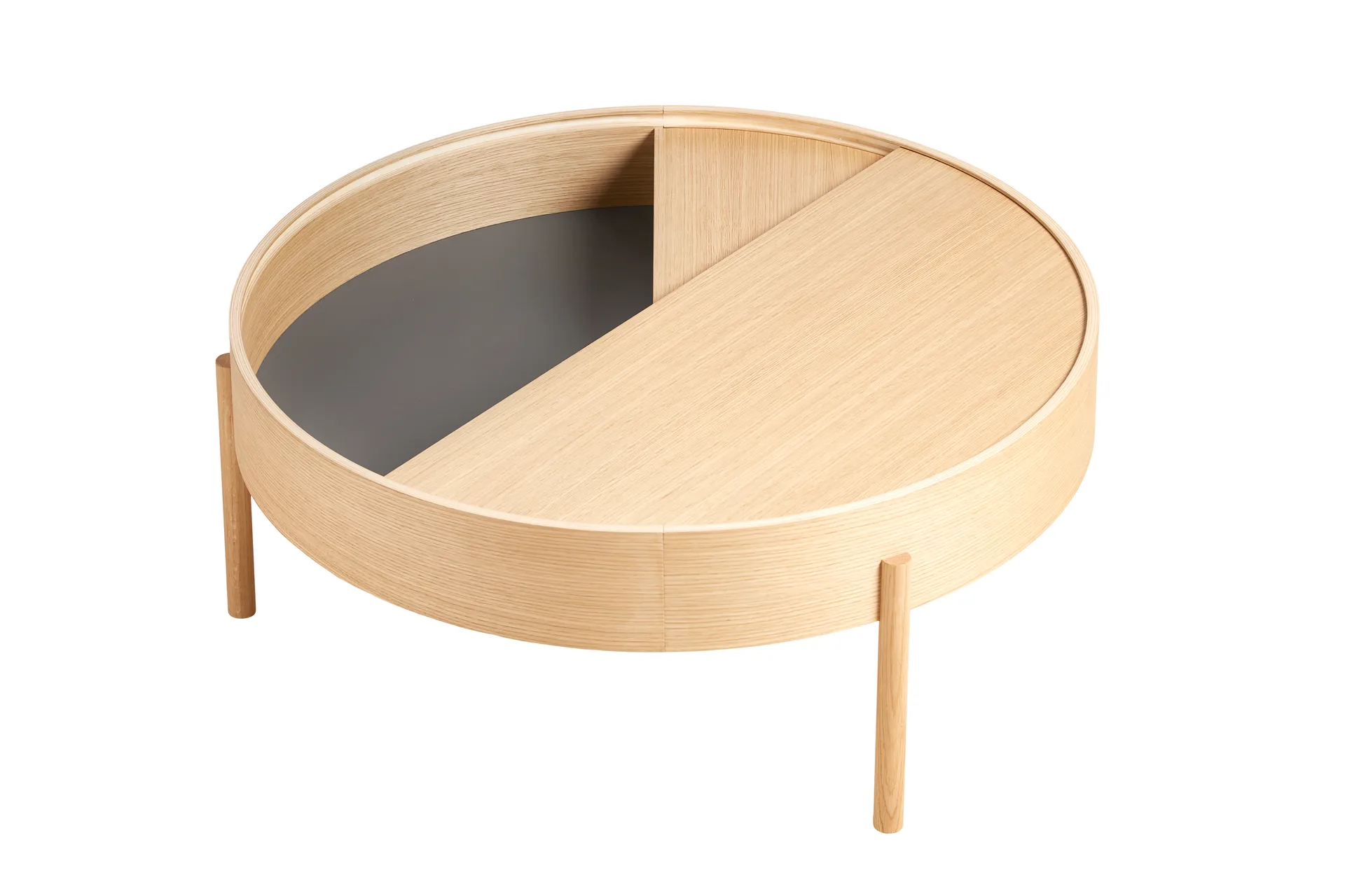 Mesa de centro ArcØ89 cm , Carvalho pigmentado branco Woud