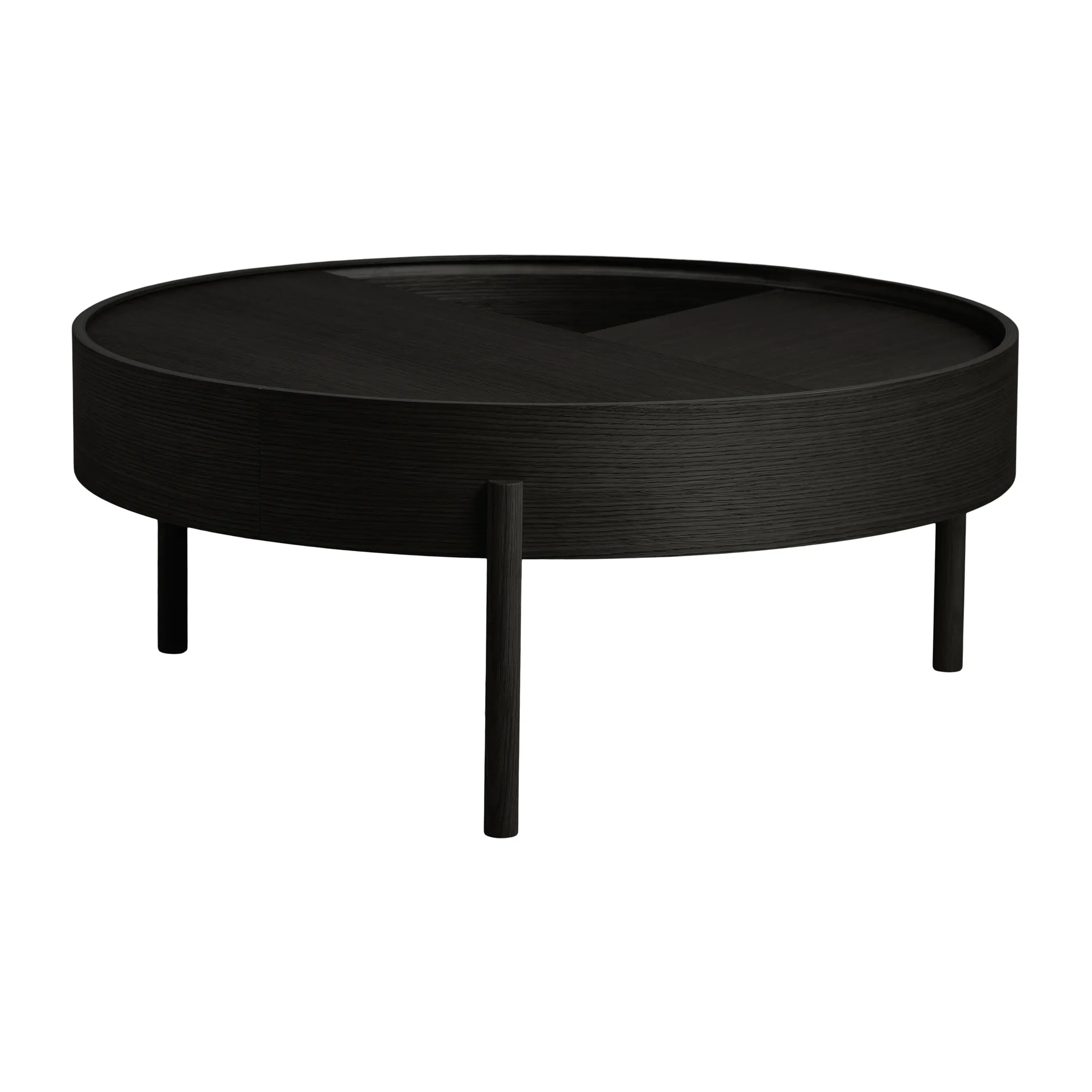 Mesa de centro ArcØ89 cm , madeira pintada de preto Woud