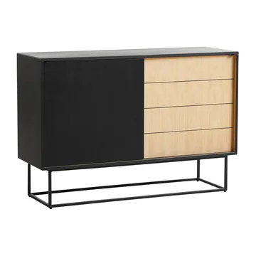 Mesa lateral alta Virka 120x40x82 cm - Carvalho preto - Woud